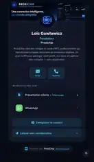 Profil ProxiChip sur téléphone